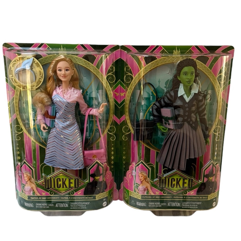 2024 Mattel Wicked's Elphaba and Glinda At Shiz University Dolls Set NEW